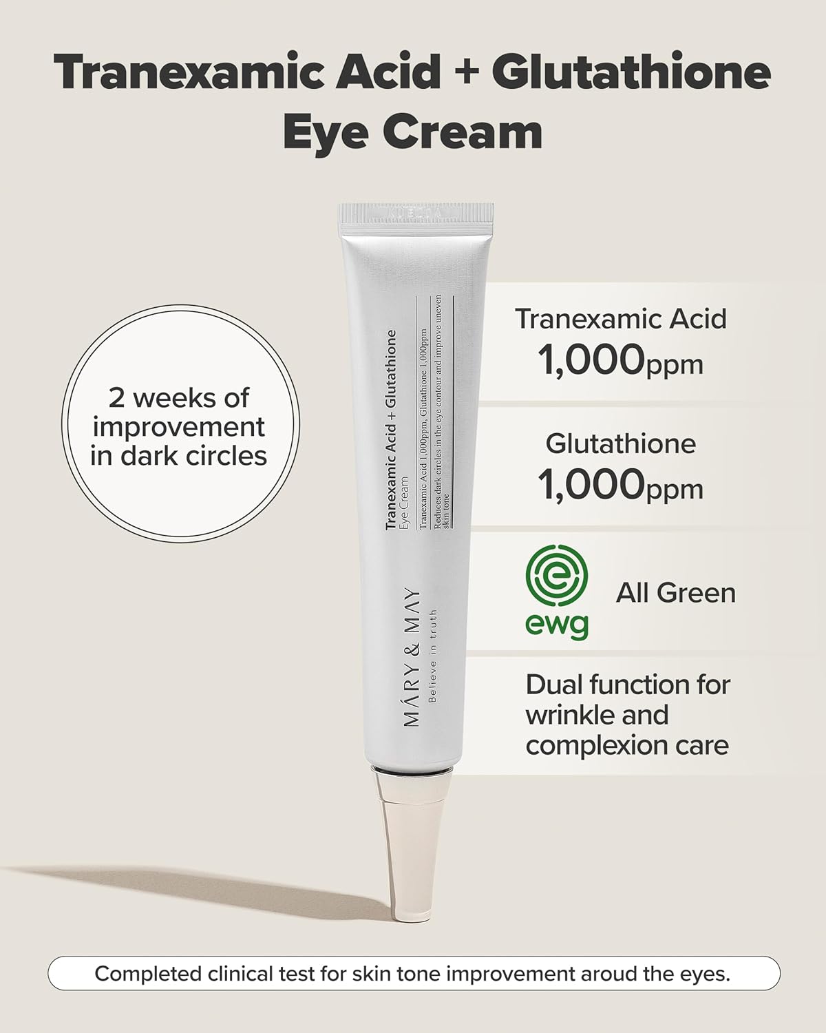 MARY&MAY Tranexamic Acid+Glutathione Eye Cream